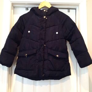 Zara Navy Blue Girls Puffer Jacket Size 9